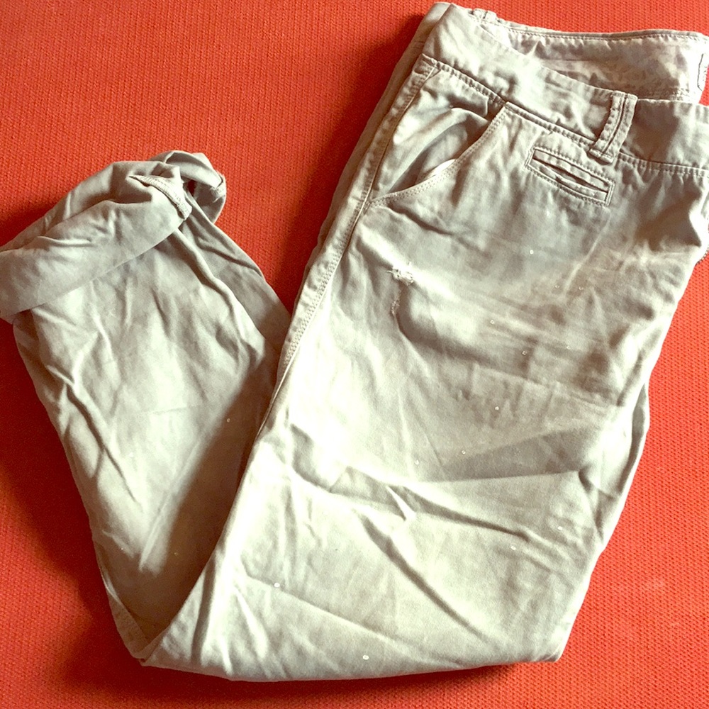 American eagle light green slouchy crop pants